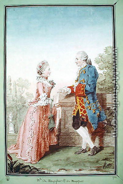 Monsieur de Maupassant and his daughter, Mademoiselle de Maupassant, 1760 - Louis (Carrogis) de Carmontelle