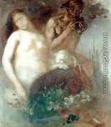 Nymph and Satyr - Eugene Carriere