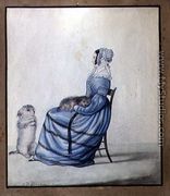 Portrait of Marianne Cartwright with her Pet Dogs - Lili Cartwright
