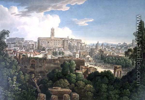 View of the Capitoline Hill from the Farnese Gardens - Louis Francois Cassas