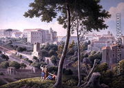 View of the Quirinal Hill in Rome, with the Villa Colonna in the Background, c.1800 - Louis Francois Cassas