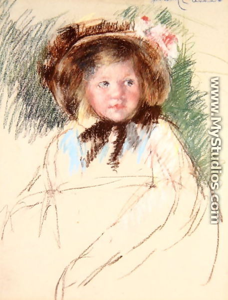 Sara in dark Bonnet Tied under her Chin, c.1901 - Mary Cassatt
