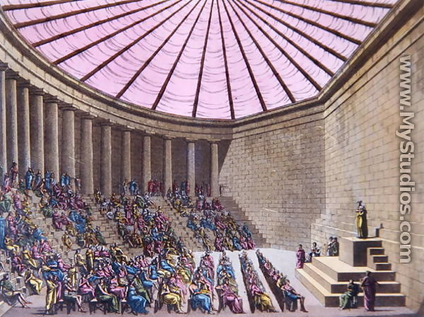 The Odeon in the time of Pericles, illustration from 