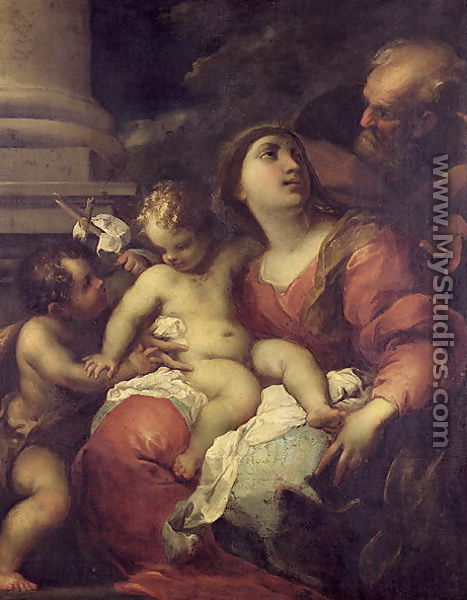 The Holy Family - Valerio Castello