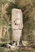 Carved stone idol from Copan - Frederick Catherwood