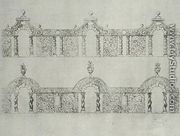 Topiary arcaded walkway designs from 'The Gardens of Wilton'  c.1645 - Isaac de Caus