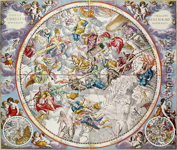 Map of the Christian Constellations as depicted by Julius Schiller, from 