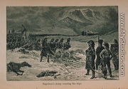 Napoleon's Army crossing the Alps, illustration from 'Little Arthur's History of France: From the Earliest of Times to the Fall of the Second Empire' published 1899 - Lady M. Chalcott