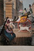 The carriage entrance, from 'Twenty-four Subjects, Exhibiting the Costume of Paris', 1817-22 - John James Chalon
