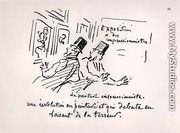 Caricature of the first Impressionist Exhibition in Paris, 'Revolution in Painting! And a terrorizing beginning', 1874 - Amedee Charles Henri de Noe (Cham)