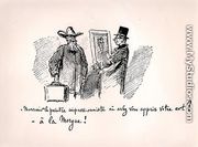 Caricature about Impressionist painting, 'Mr Impressionist Painter, where have you learned your art? - At the morgue!' - Amedee Charles Henri de Noe (Cham)
