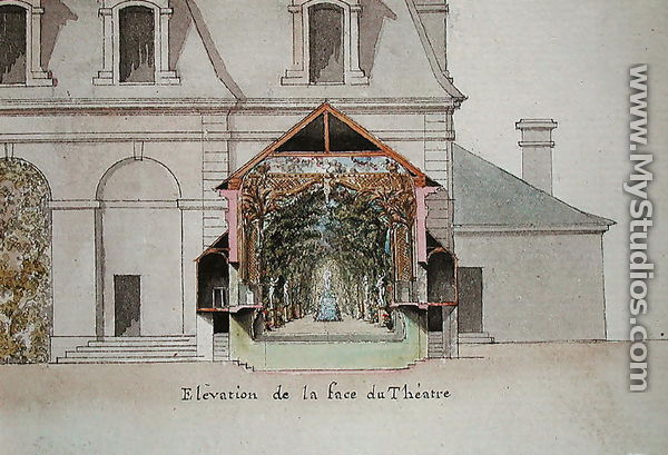 Elevation of the Theatre of the Salle de Spectacle, Chateaux de Chantilly, from the 