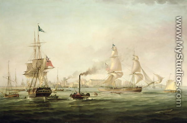 View of the Port of Hull with the Spartan - George Chambers