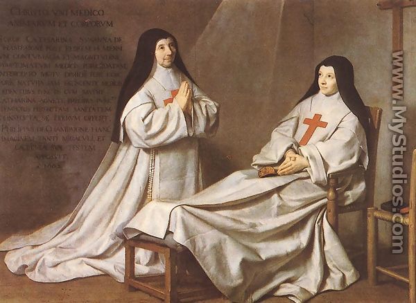 Portrait of Mother Catherine-Agnes Arnauld (1593-1671) and Sister Catherine of St. Suzanne Champaigne (1636-86) the artist