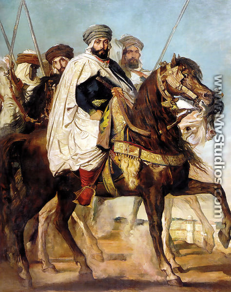 Ali Ben Ahmed, the Last Caliph of Constantine, with his Entourage outside Constantine, 1845 - Theodore Chasseriau