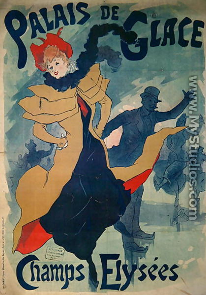 Poster advertising the Palais de Glace on the Champs Elysees - Jules Cheret