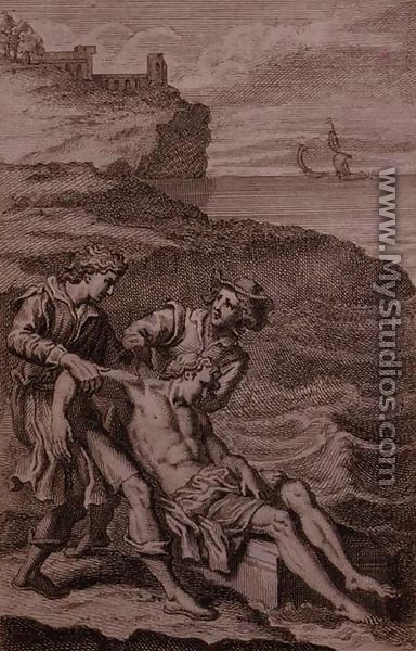 The shepherds Strephon and Klaius rescuing Musidorus from drowning, from 