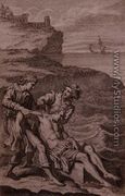 The shepherds Strephon and Klaius rescuing Musidorus from drowning, from 'Arcadia' - Elisabeth Sophie Cheron