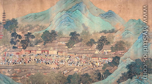 The Emperor Kiang Hsi on Tour in the Southern Provinces, 1699 - Chinese School