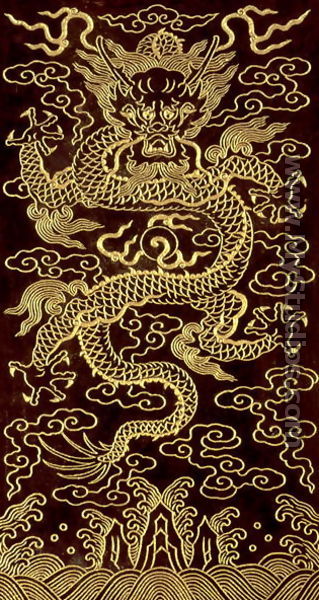Dragon, cover of the end-folio of a 10 tablet book, 