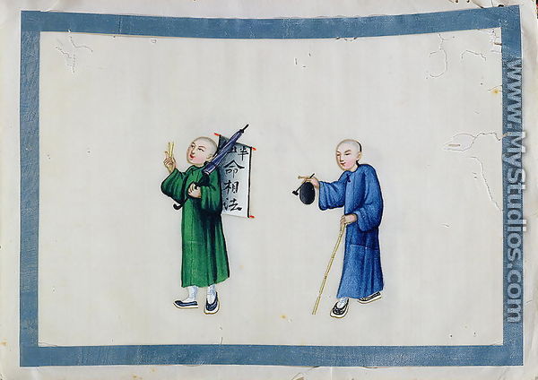 Regional doctor being asked for advice by a sick man, 1850s - Chinese School
