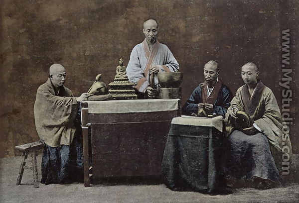 A group of Chinese bonzes - Chinese School