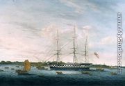 The Honourable East India Company's 'The Earl of Balcarras' at Canton, 1816 - Chinese School