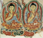 Seated Buddha Sakyamuni and Baistrajyaguru, Dunhuang - Chinese School