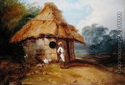 View in Southern India, with a Warrior Outside his Hut, c.1815 - George Chinnery