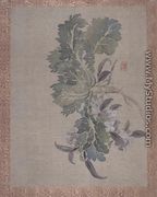 A tuberose, from an album of twelve studies of flowers, birds and fish - Tsubaki Chinzan