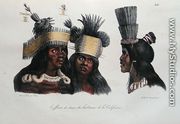 Ritual headdresses worn by natives of California, from 'Voyage Pittoresque Autour du Monde', 1822 - Ludwig (Louis) Choris