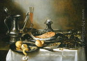 Still life with salmon and lemons, c.1658 - Pieter Claesz.