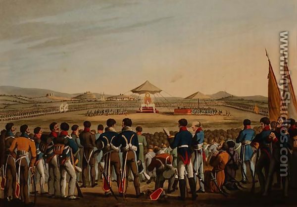 The Grand Te Deum on the Field of Battle near Toplitz, Attended by the Allied Sovereigns and Troops, 1813, from 