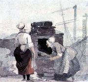 Two Women at an Oven - Luke Clennell