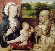 The Virgin and child worshipped by St.Bernard (detail) - Joos Van Cleve (Beke)