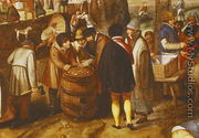 Flemish Fair  (detail of men playing dice) - Marten Van Cleve