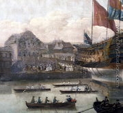 Launch at Deptford Dockyard, c.1750 (detail) - John the Elder Cleveley