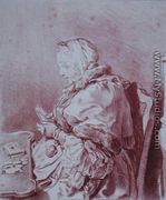 Portrait of Madame Marie Therese Rodet Geoffrin (1699-1777) 1746 - Charles-Nicolas II Cochin
