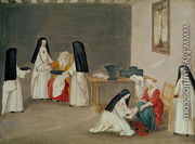 Caring for the Sick, from 'L'Abbaye de Port-Royal', c.1710 - (after) Cochin, Louise Madelaine