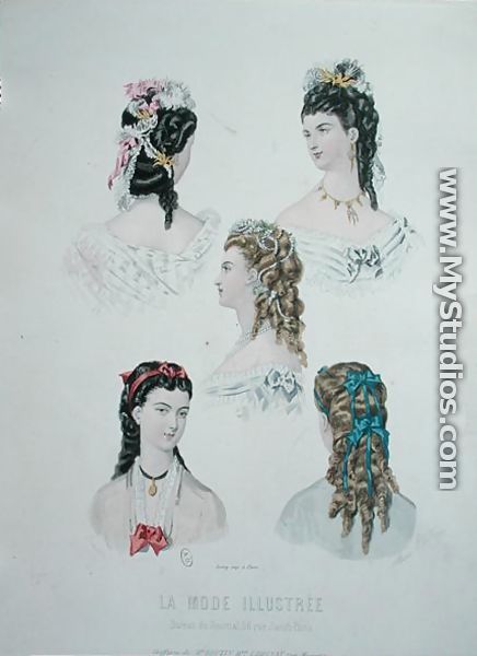 Hairstyles with ribbons, illustration from 