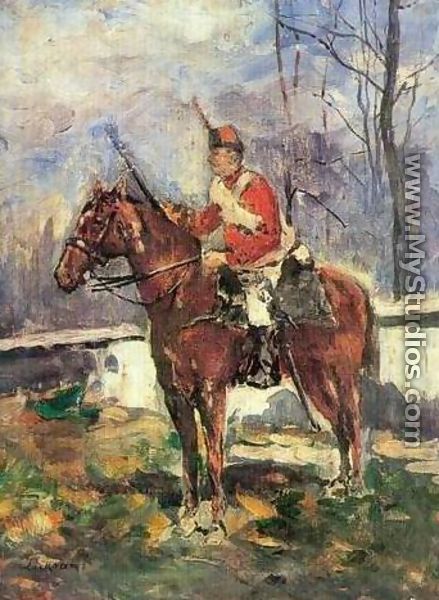 The Mounted Red Hussar - Stefan Luchian