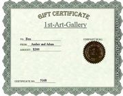 1st Art Gallery Gift Certificate - Gift Certificate