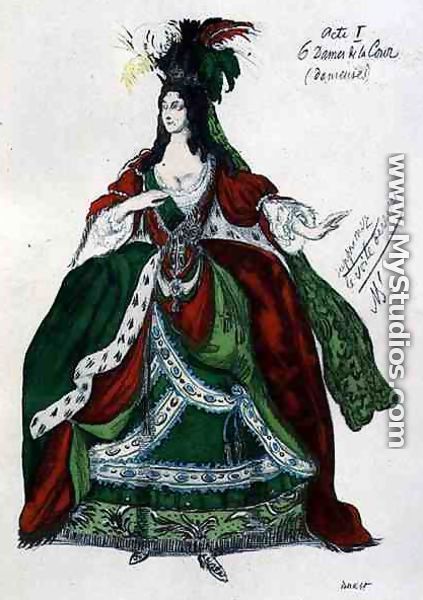 Costume for a female courtier and dancer, from Sleeping Beauty, 1921 - Leon (Samoilovitch) Bakst