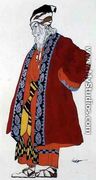 Costume design for an old man in a red coat - Leon (Samoilovitch) Bakst