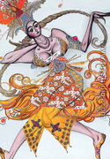 Costume design for a pas de deux danced at the opening gala of the Diaghilev ballet in 1909 - Leon (Samoilovitch) Bakst