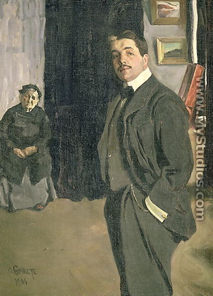 Portrait of Sergei Pavlovich Diaghilev (1872-1929) with his Nurse, 1906 - Leon (Samoilovitch) Bakst