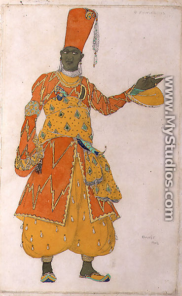 Costume design for one of the three eunuchs for 