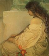 Girl with Loose Hair and Tulips. 1920 - Alphonse Maria Mucha