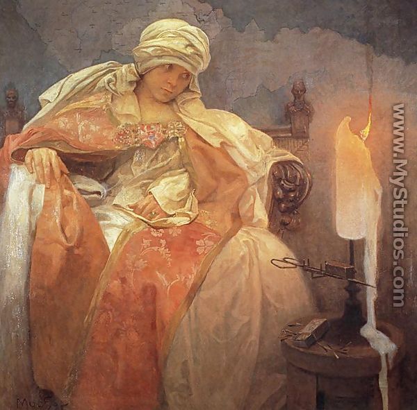 Woman with a Burning Candle, 1933 - Alphonse Maria Mucha