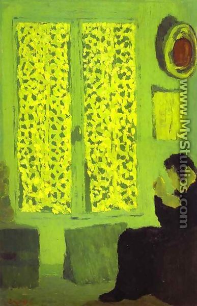 The Green Interior or Figure in front of a Window with Drawn Curtains (L